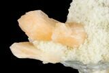 Peach Stilbite Crystal Cluster on Quartz Chalcedony - India #147371-1